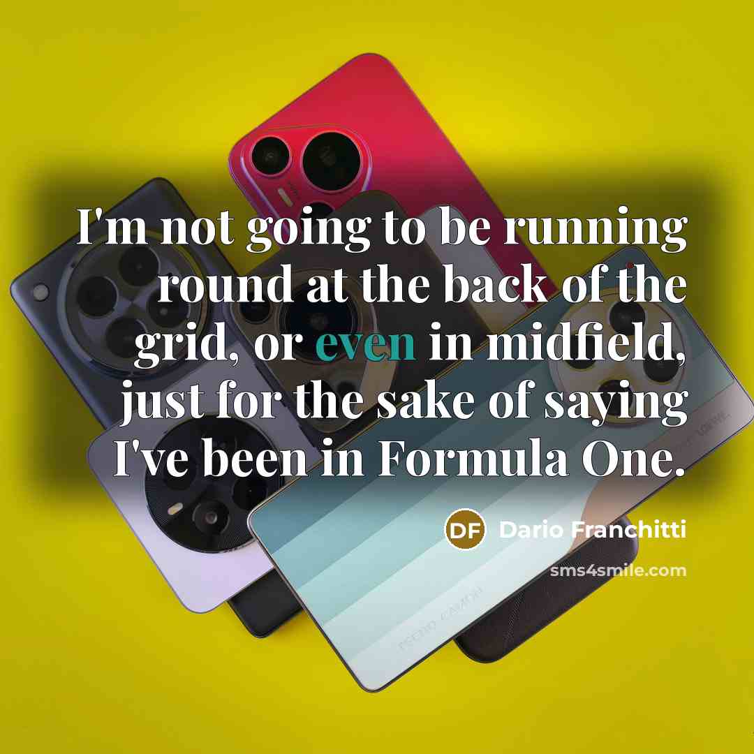 “I'm not going to be running round at the back…” quote by Dario Franchitti