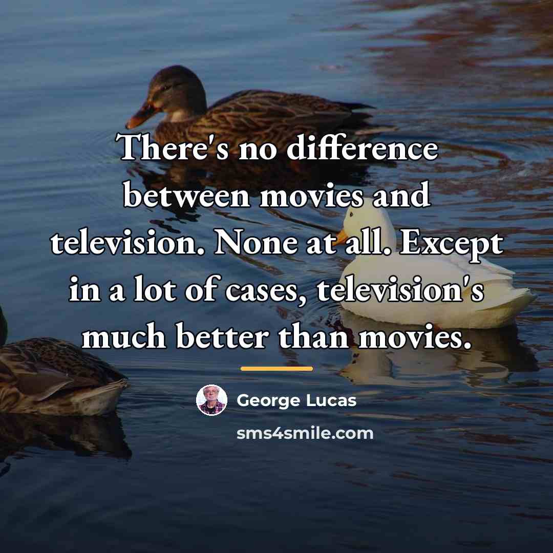 “There's no difference between movies and television. None at all.…” quote by George Lucas