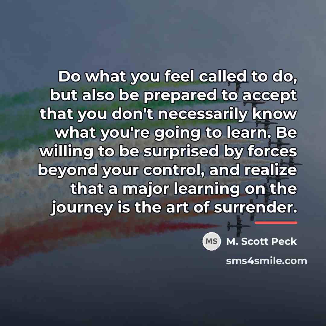 “Do what you feel called to do, but also be…” quote by M. Scott Peck