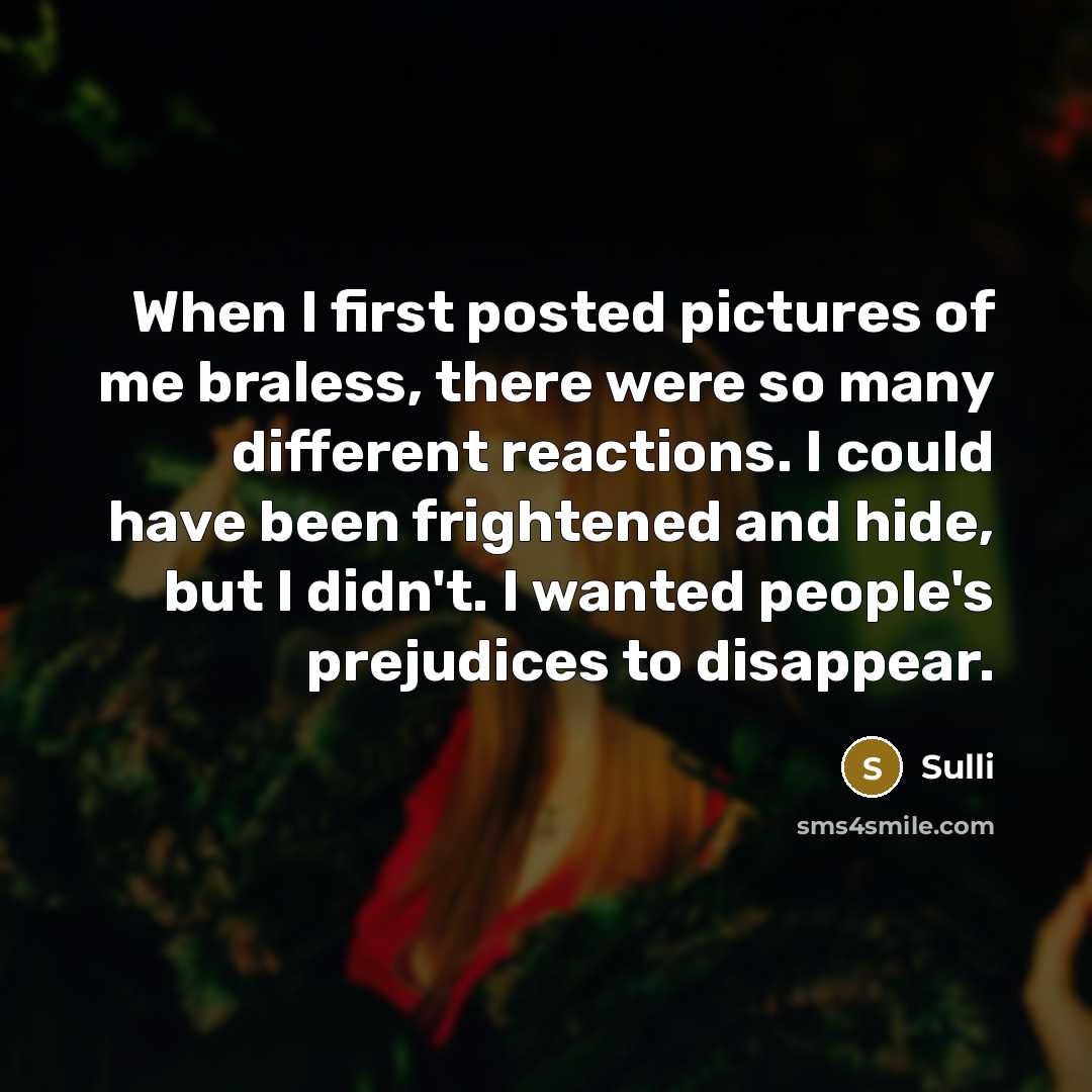 “When I first posted pictures of me braless, there were…” quote by Sulli