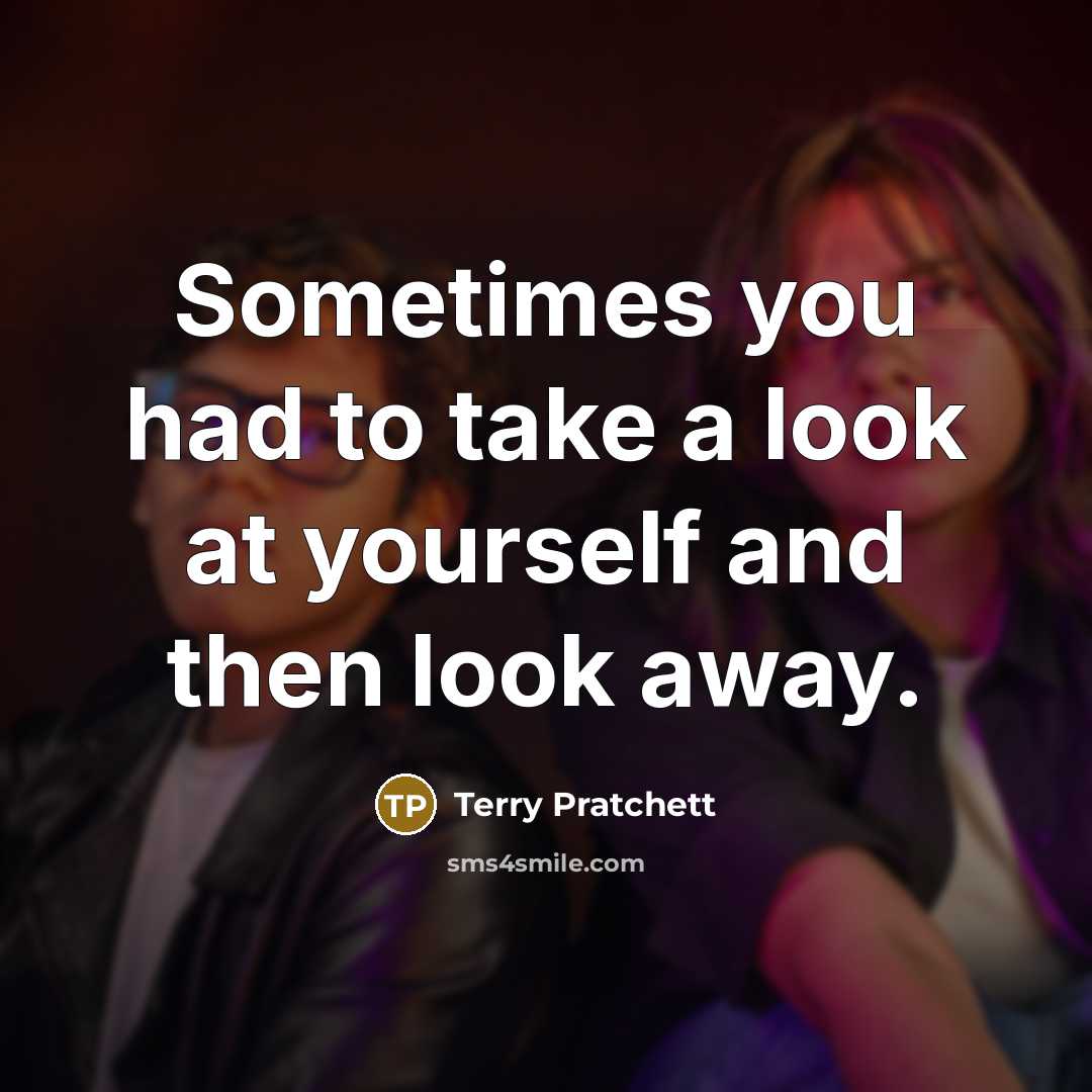 “Sometimes you had to take a look at yourself and…” quote by Terry Pratchett