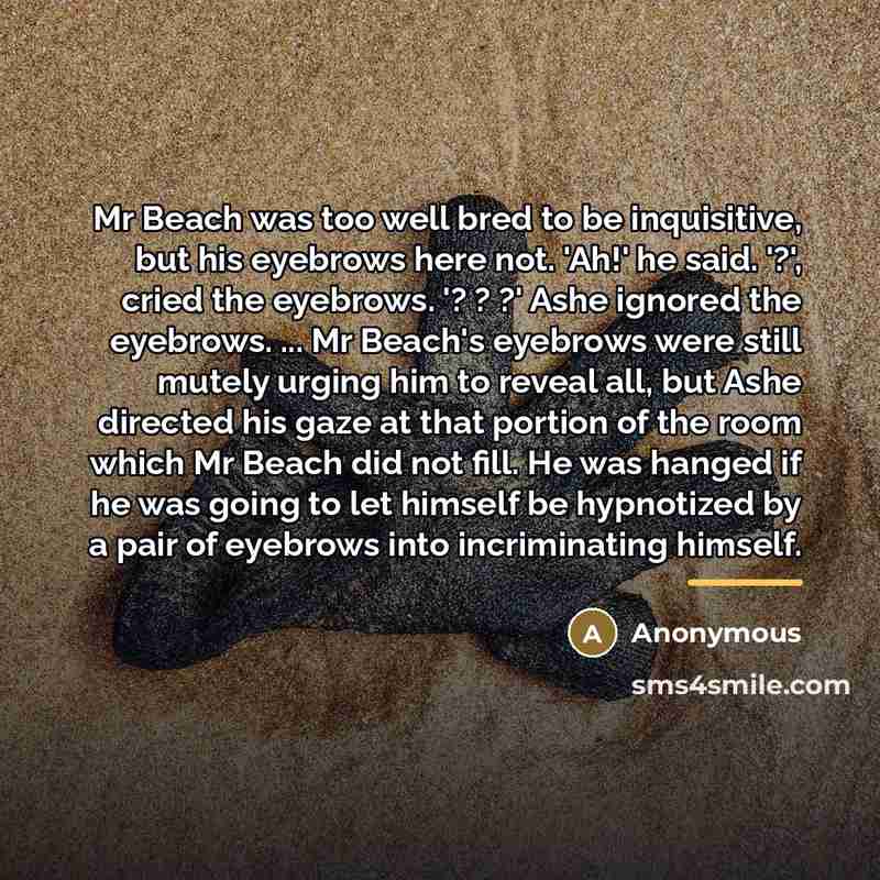“Mr Beach was too well bred to be inquisitive, but…” quote by Anonymous