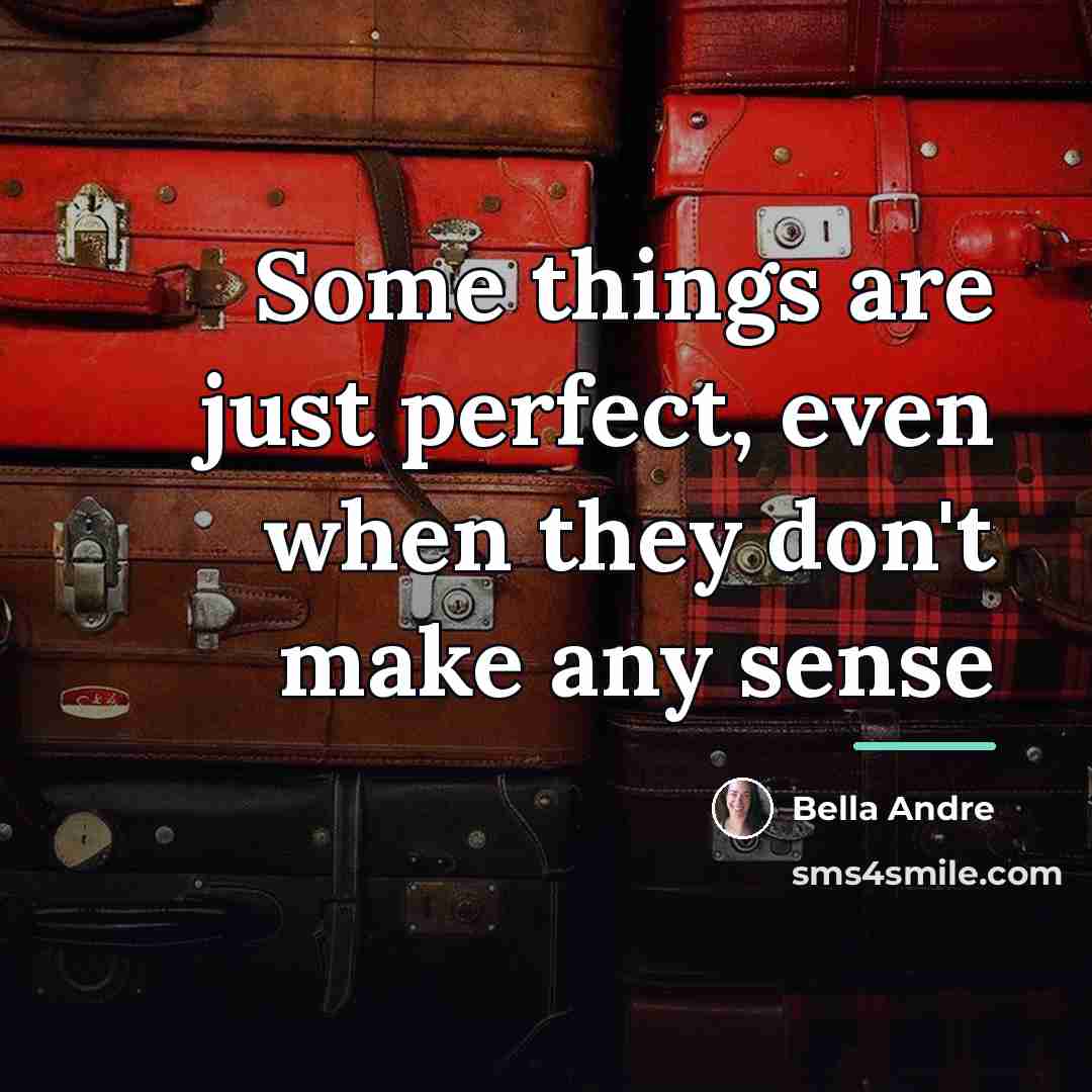 “Some things are just perfect, even when they don't make…” quote by Bella Andre