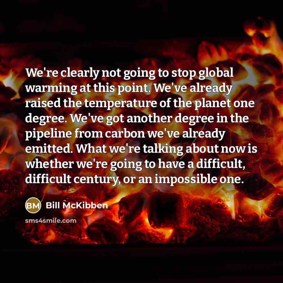 “We're clearly not going to stop global warming at this…” quote by Bill McKibben