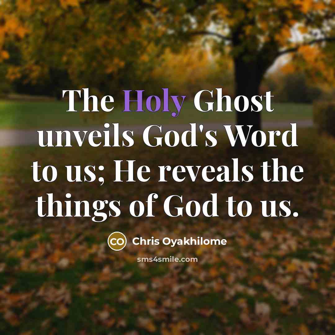 “The Holy Ghost unveils God's Word to us; He reveals…” quote by Chris Oyakhilome