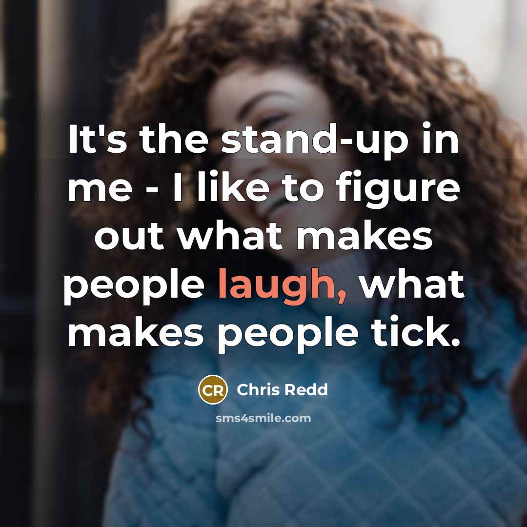 “It's the stand-up in me - I like to figure…” quote by Chris Redd