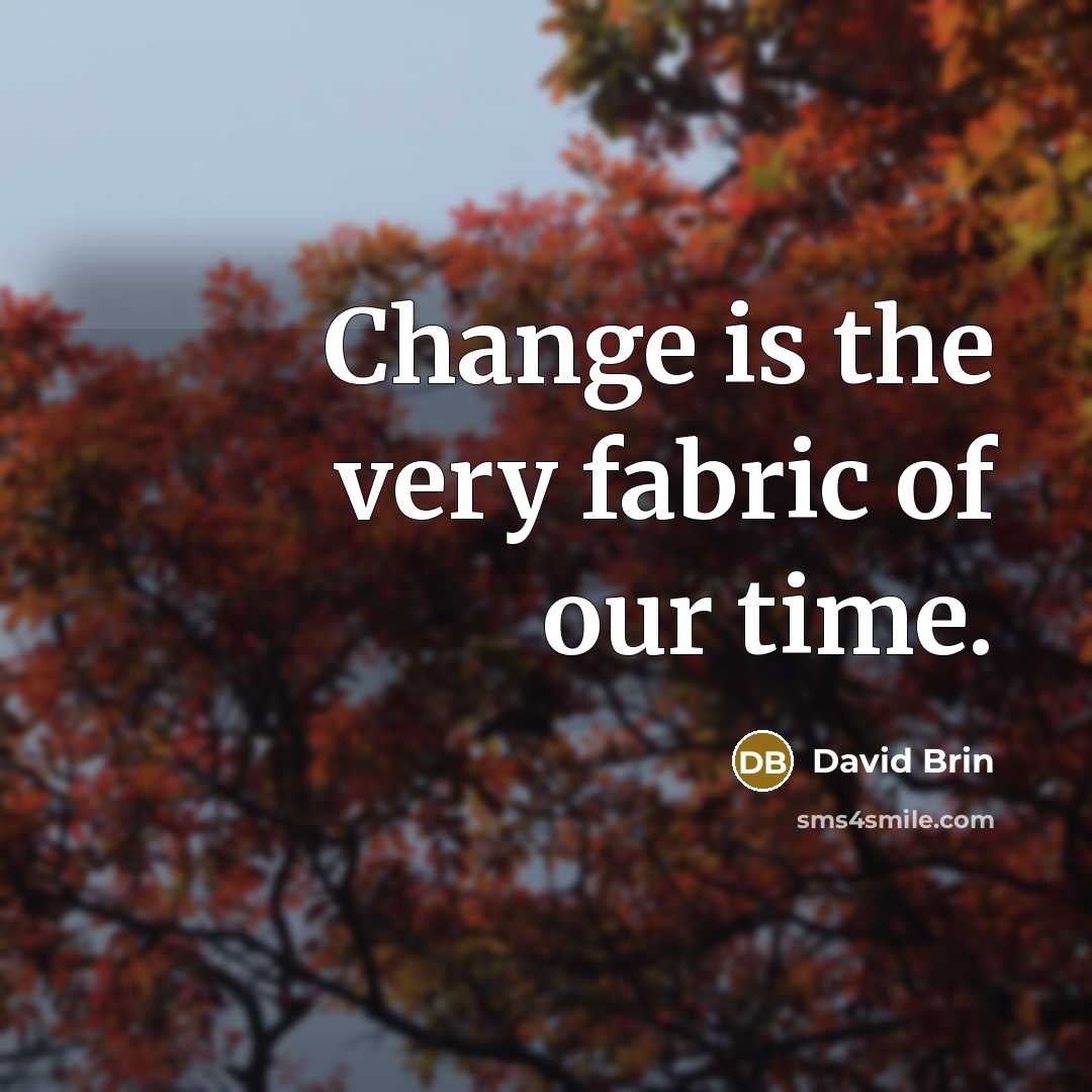 “Change is the very fabric of our time.…” quote by David Brin