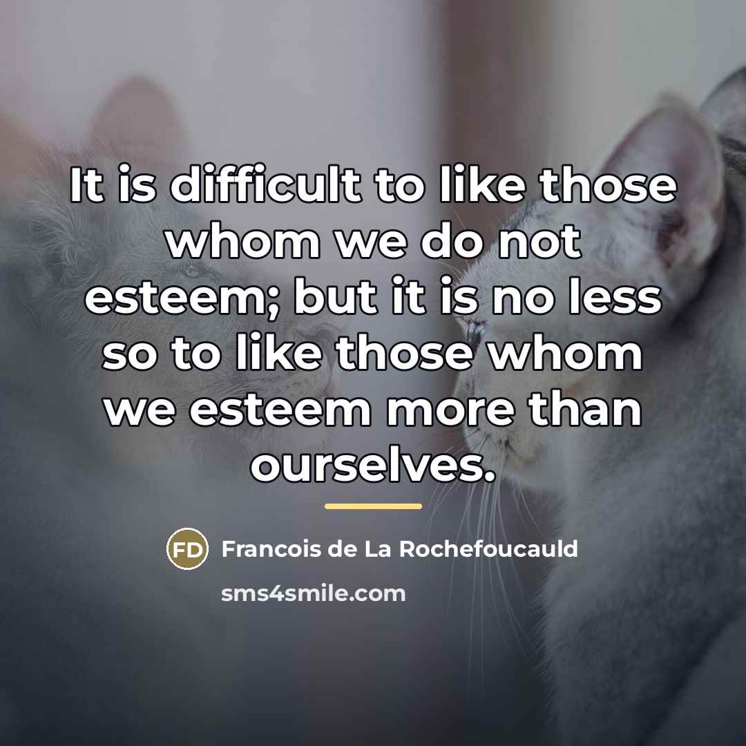 “It is difficult to like those whom we do not…” quote by Francois de La Rochefoucauld