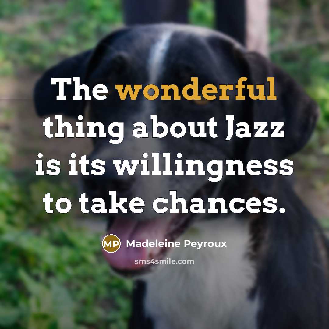 “The wonderful thing about Jazz is its willingness to take…” quote by Madeleine Peyroux