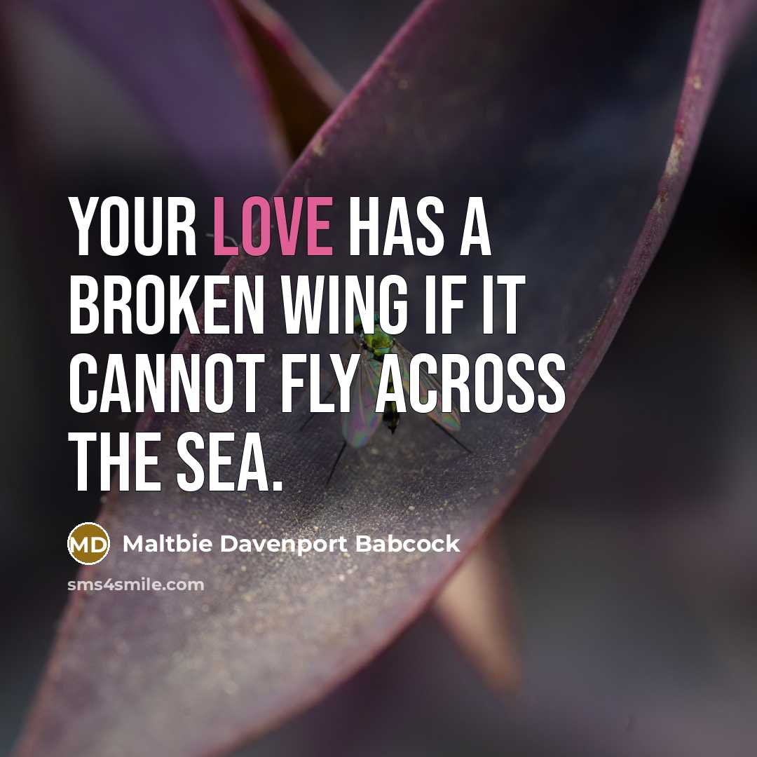 “Your love has a broken wing if it cannot fly…” quote by Maltbie Davenport Babcock