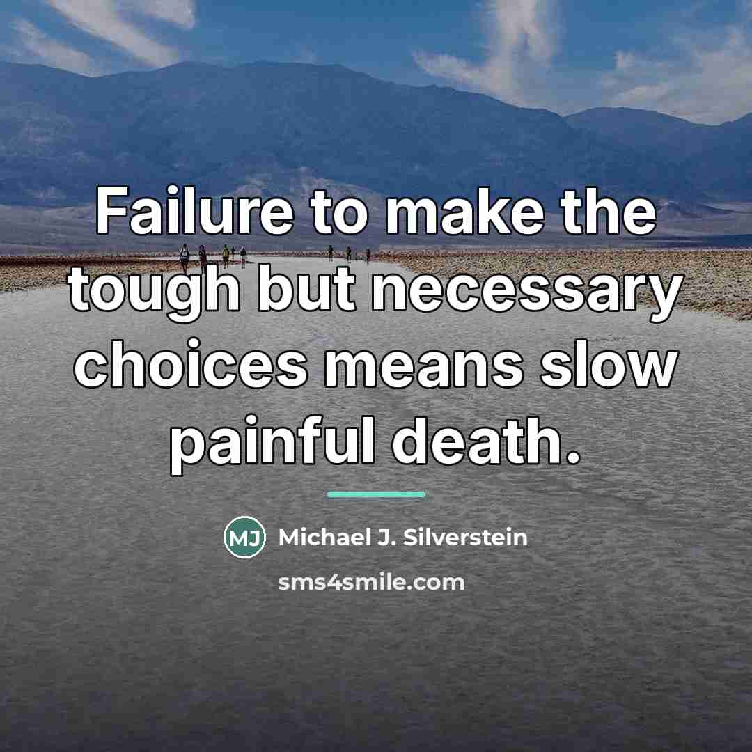“Failure to make the tough but necessary choices means slow…” quote by Michael J. Silverstein
