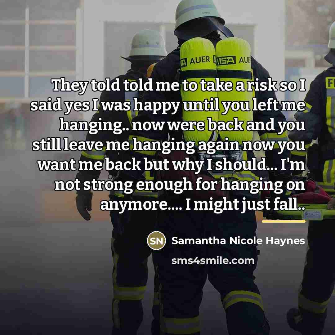 “They told told me to take a risk so I…” quote by Samantha Nicole Haynes
