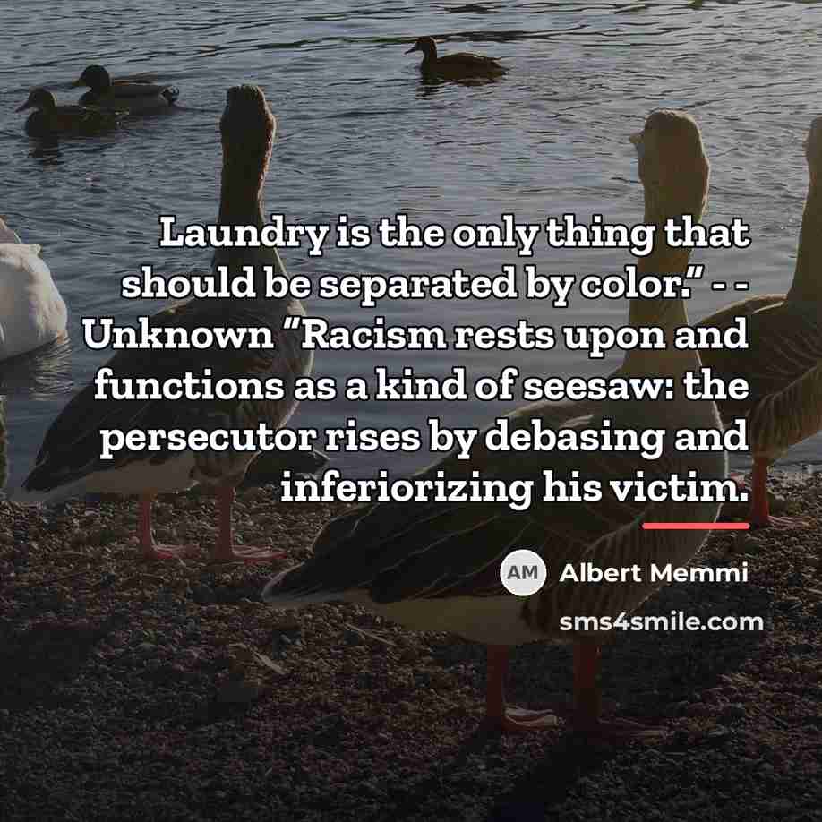 “Laundry is the only thing that should be separated by…” quote by Albert Memmi