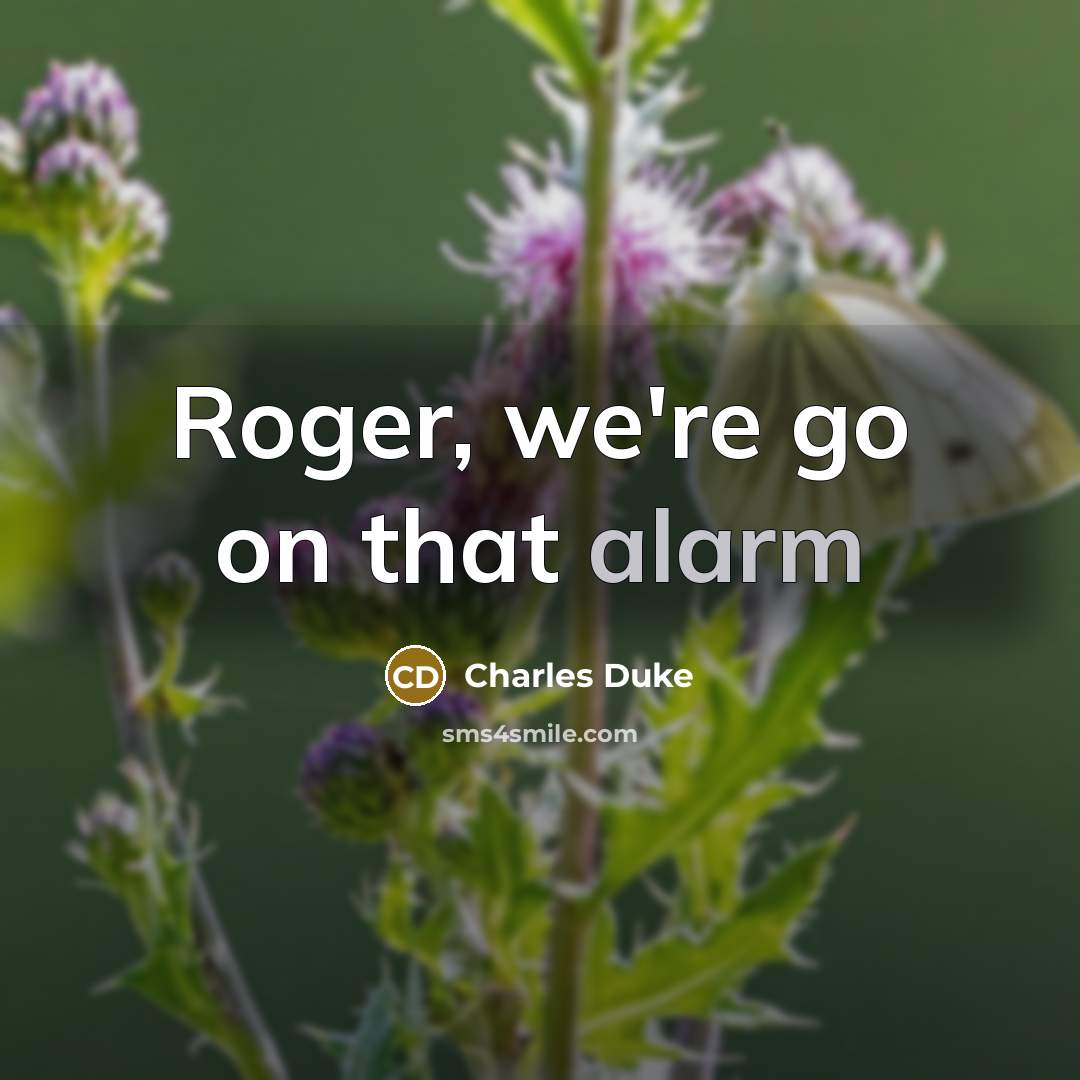“Roger, we're go on that alarm” quote by Charles Duke