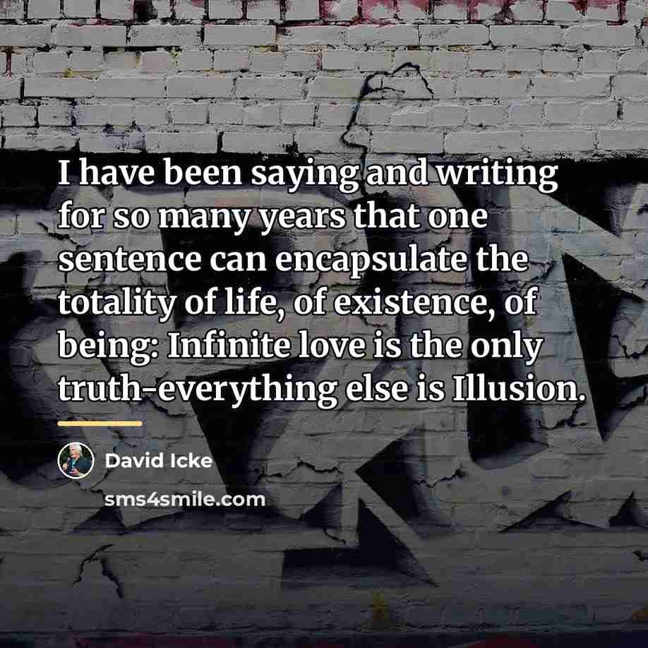 “I have been saying and writing for so many years…” quote by David Icke