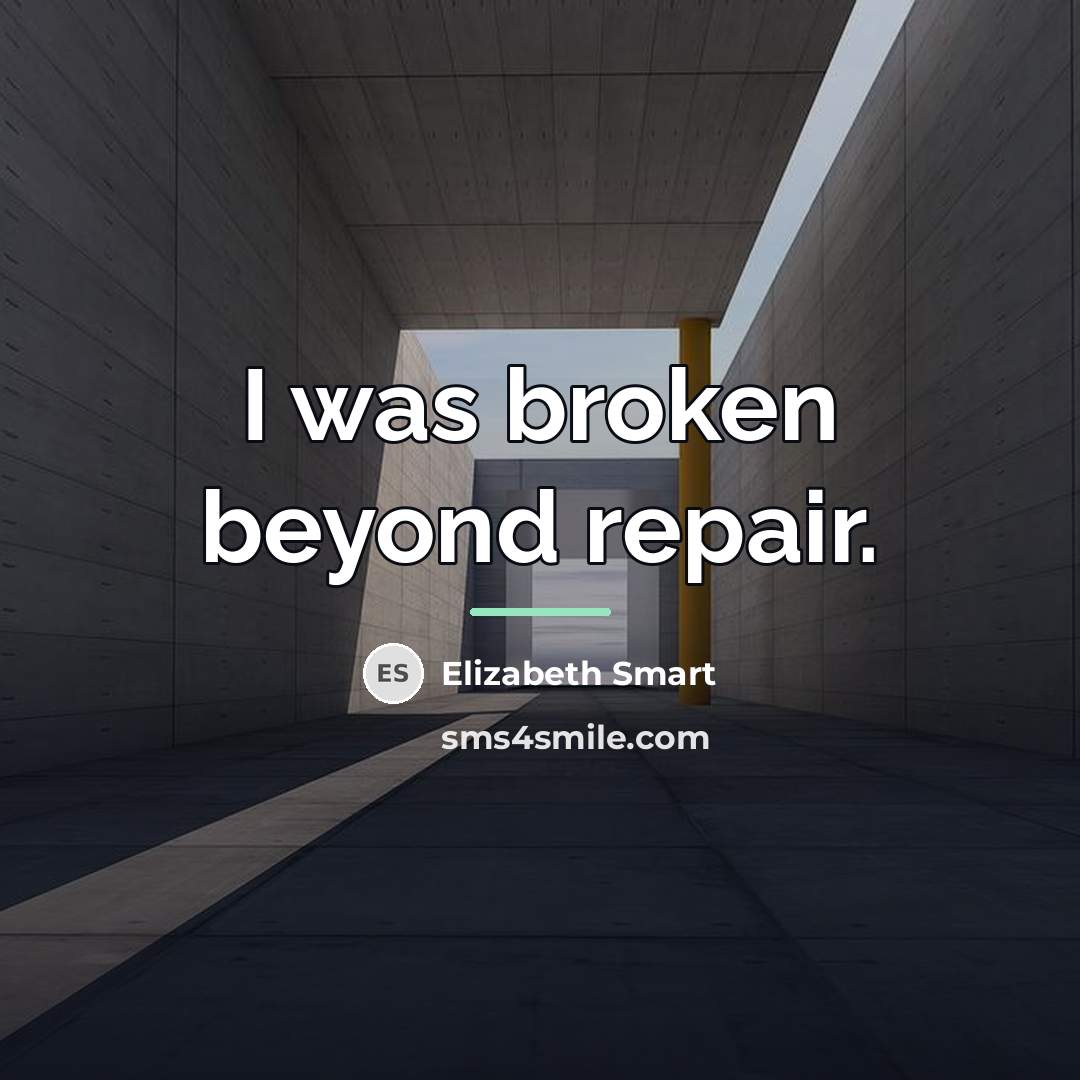 “I was broken beyond repair.…” quote by Elizabeth Smart