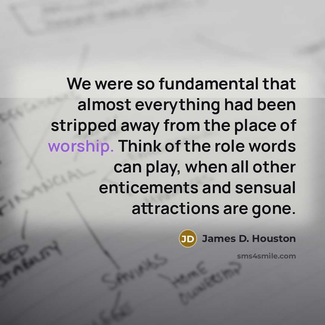 “We were so fundamental that almost everything had been stripped…” quote by James D. Houston