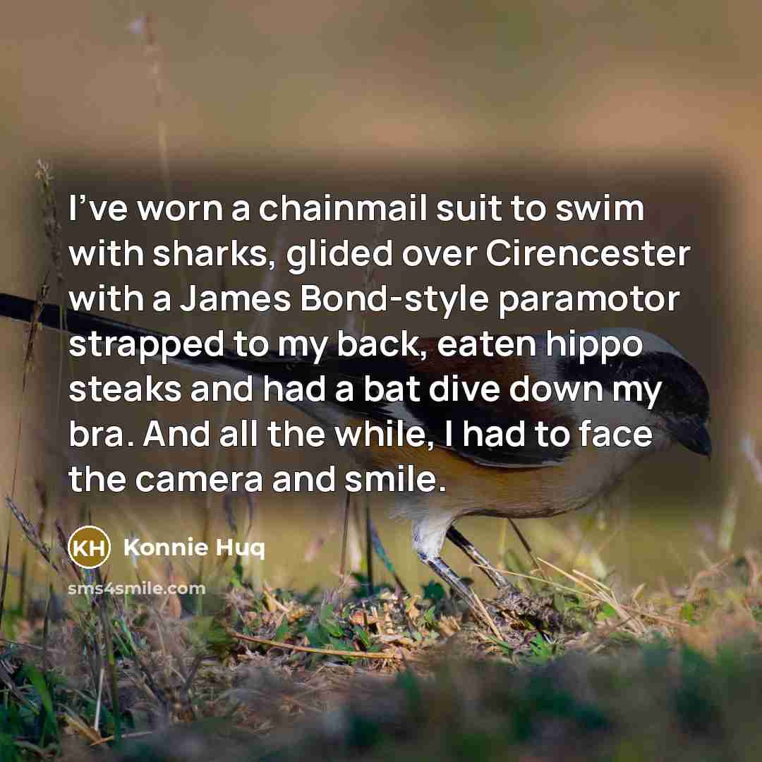 “I've worn a chainmail suit to swim with sharks, glided…” quote by Konnie Huq