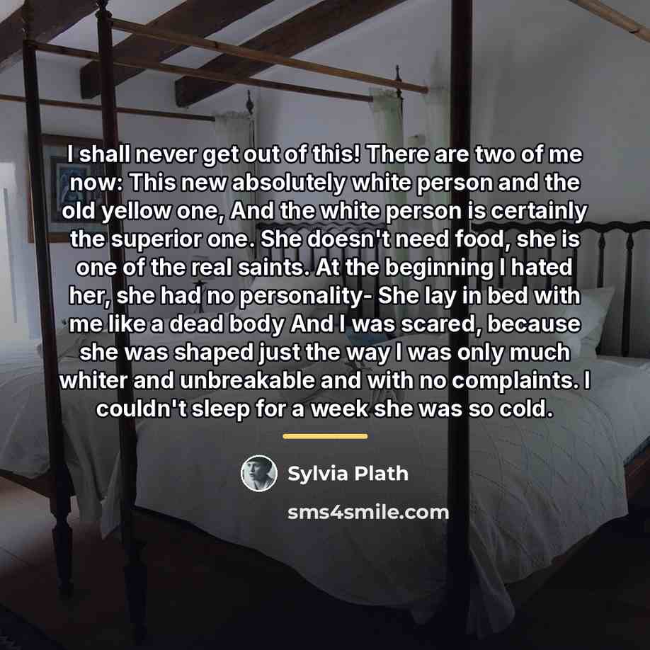 “I shall never get out of this! There are two…” quote by Sylvia Plath