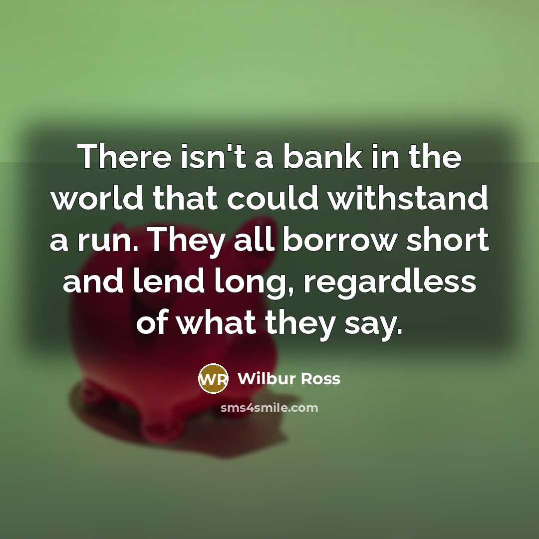 “There isn't a bank in the world that could withstand…” quote by Wilbur Ross