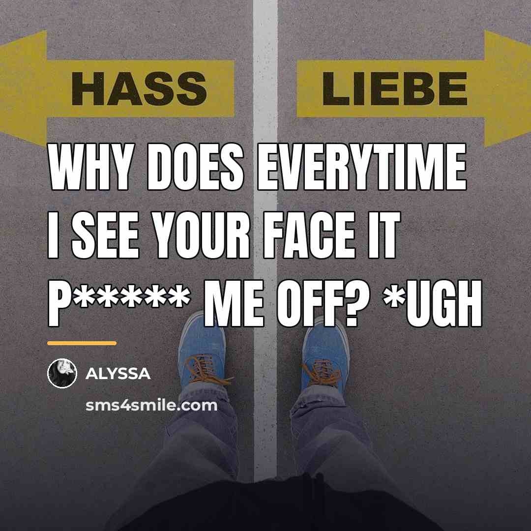 “WHY DOES EVERYTIME I SEE YOUR FACE IT P***** ME…” quote by ALYSSA