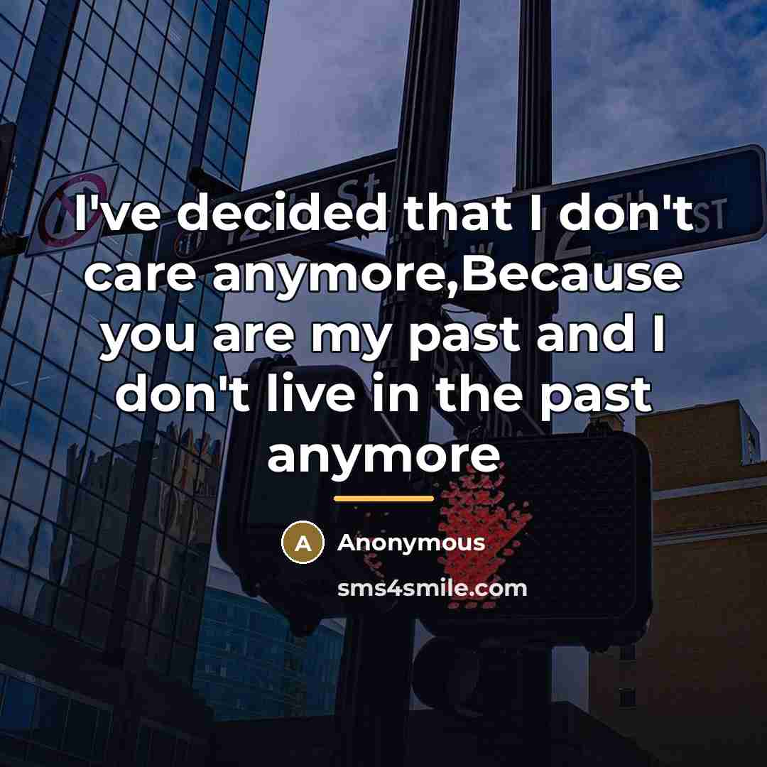 “I've decided that I don't care anymore,Because you are my…” quote by Anonymous