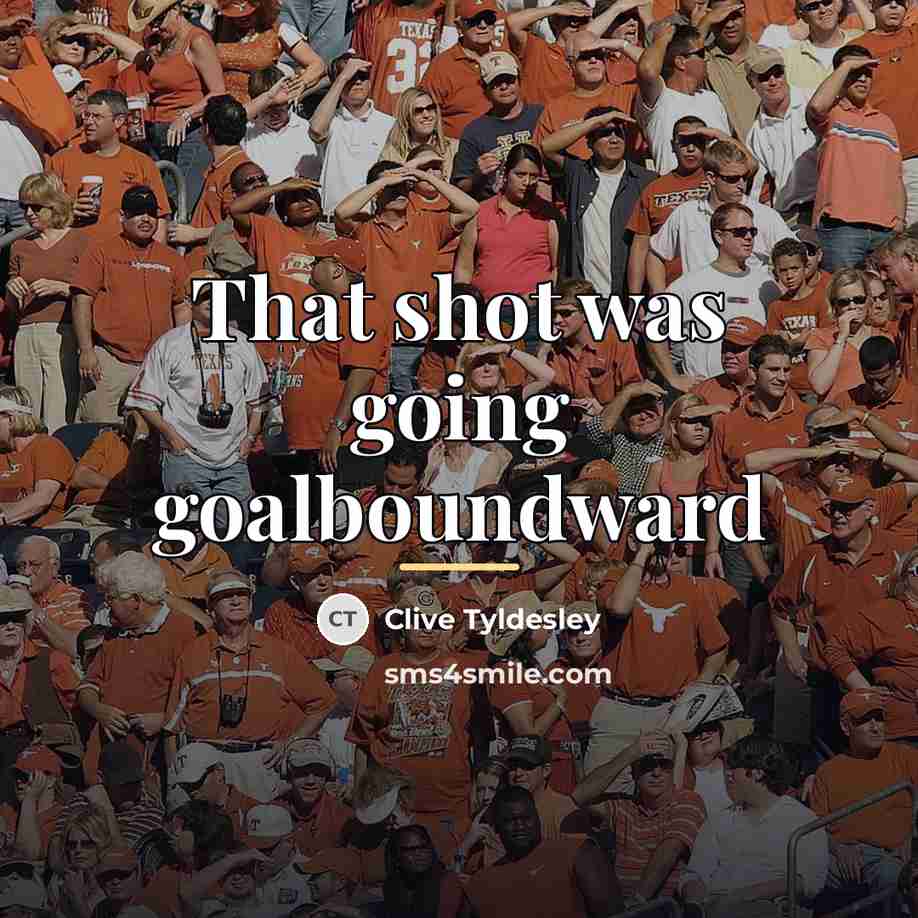 “That shot was going goalboundward…” quote by Clive Tyldesley