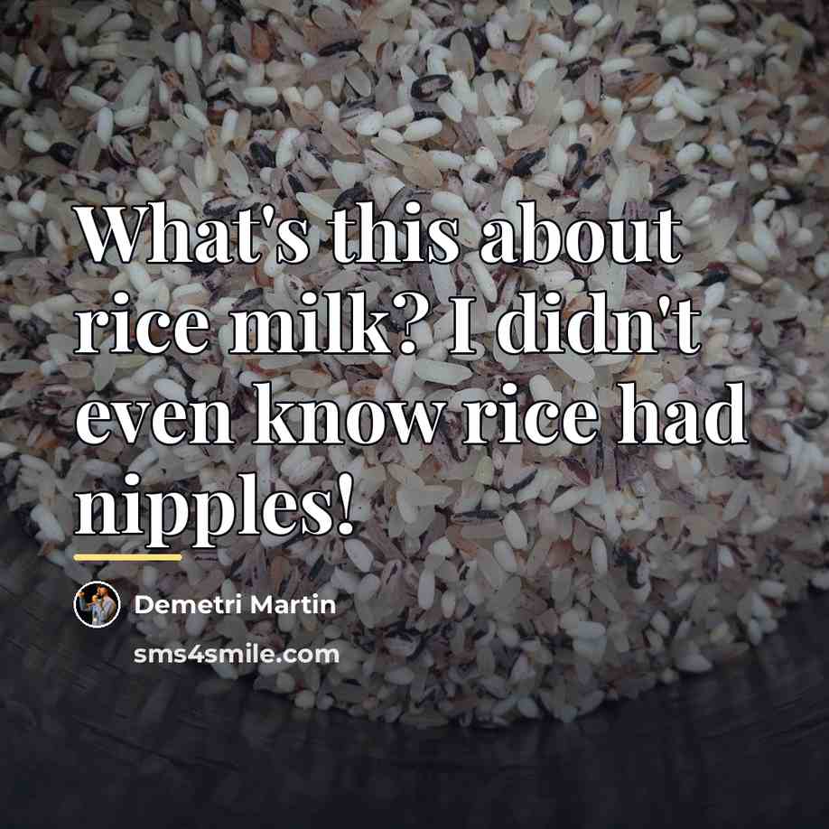 “What's this about rice milk? I didn't even know rice…” quote by Demetri Martin