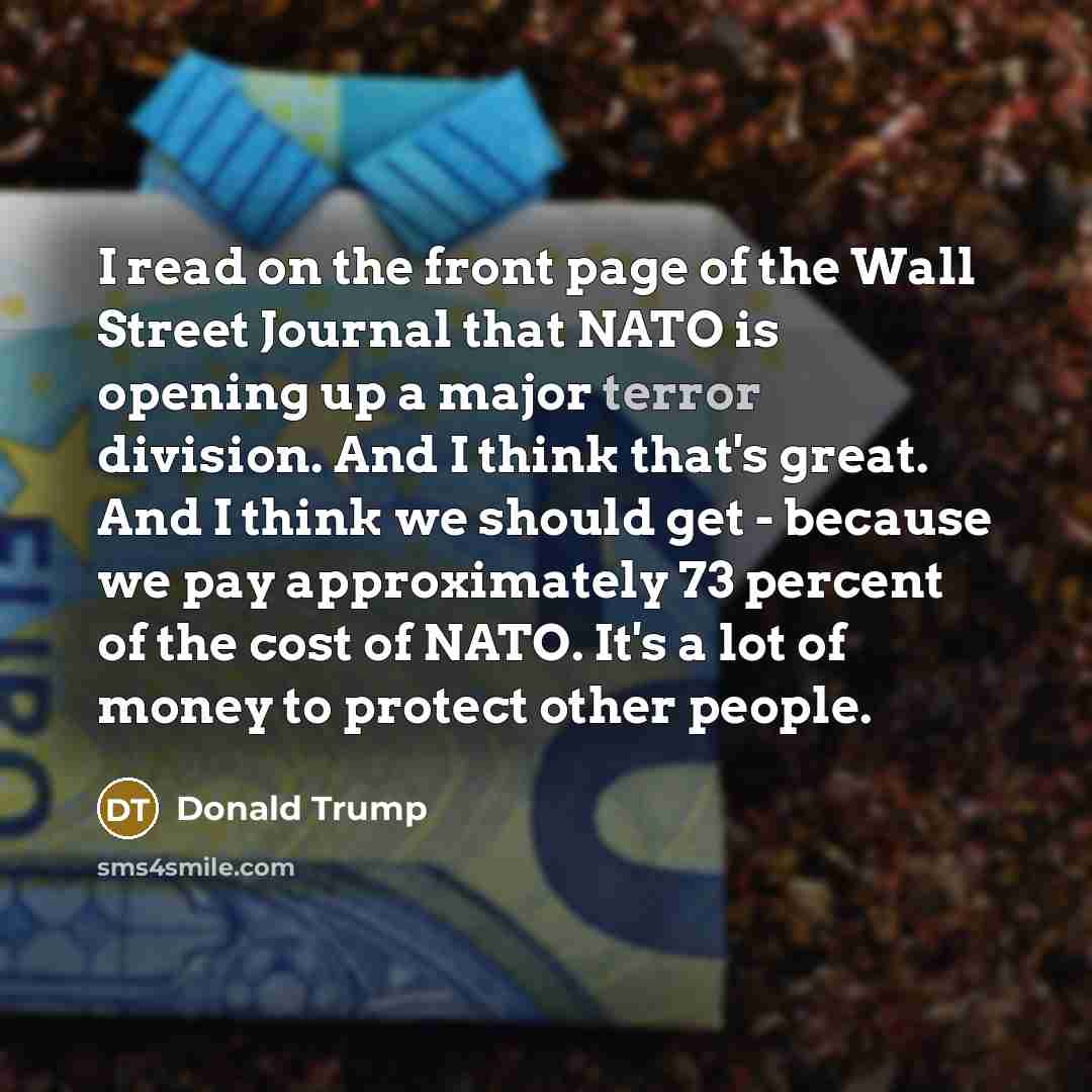 “I read on the front page of the Wall Street…” quote by Donald Trump