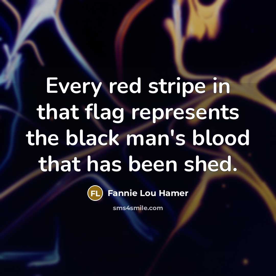 “Every red stripe in that flag represents the black man's…” quote by Fannie Lou Hamer