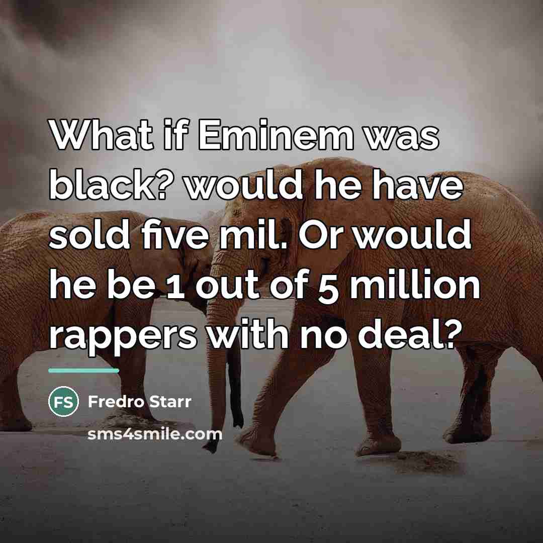 “What if Eminem was black? would he have sold five…” quote by Fredro Starr