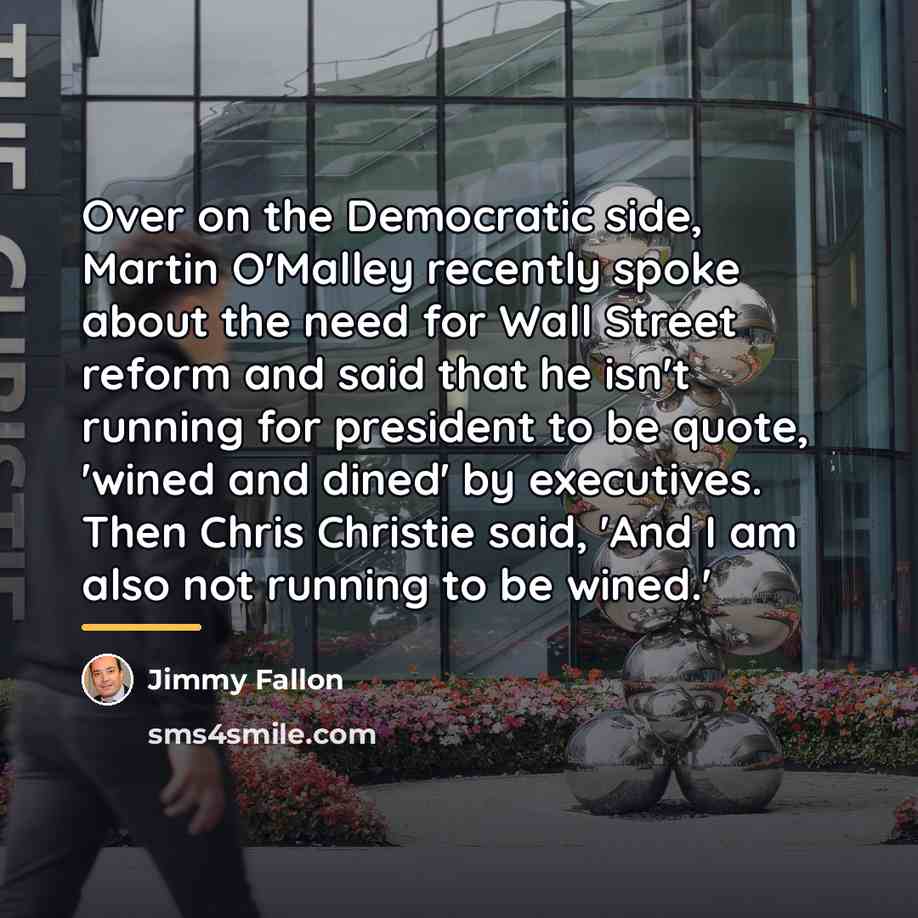 “Over on the Democratic side, Martin O'Malley recently spoke about…” quote by Jimmy Fallon