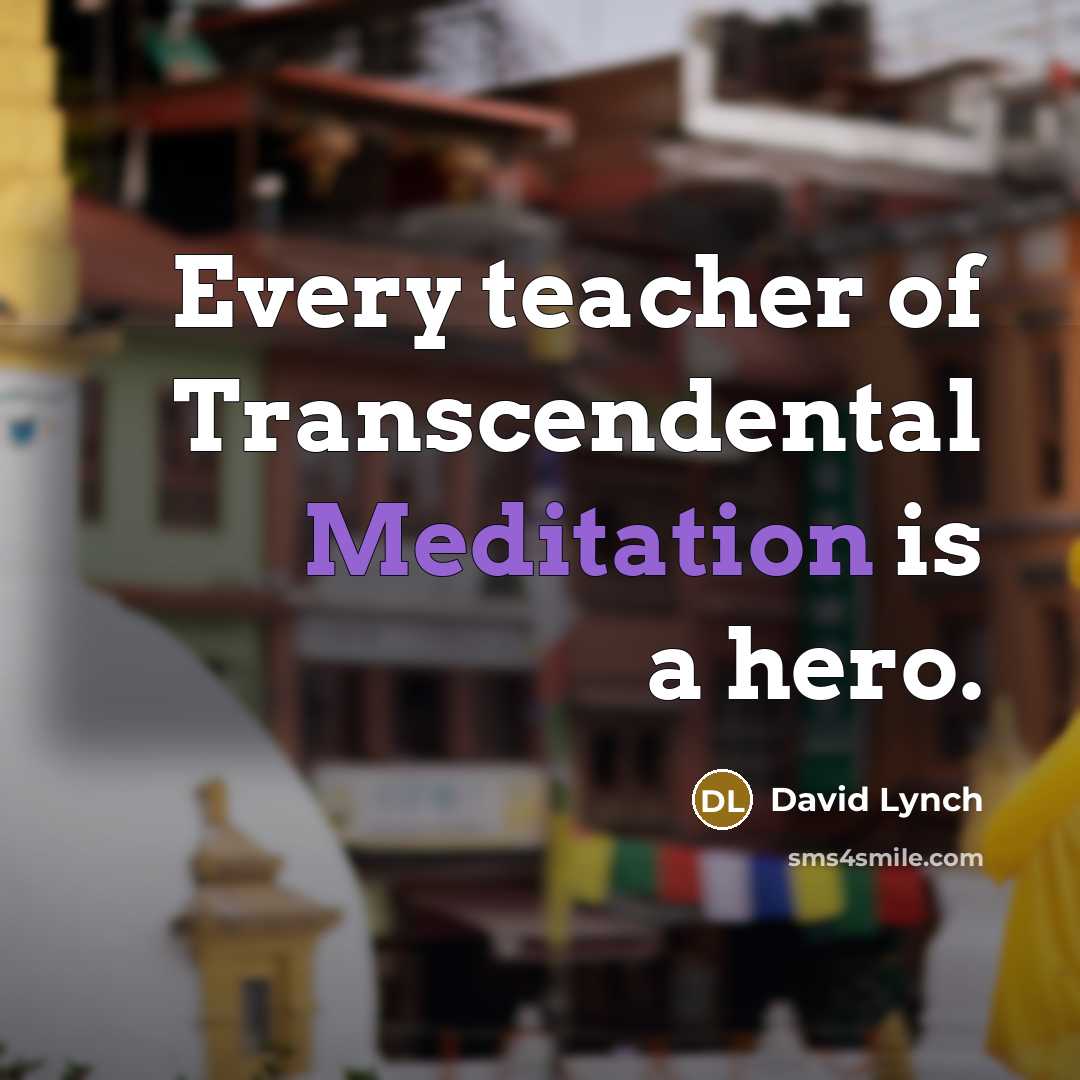 “Every teacher of Transcendental Meditation is a hero.…” quote by David Lynch