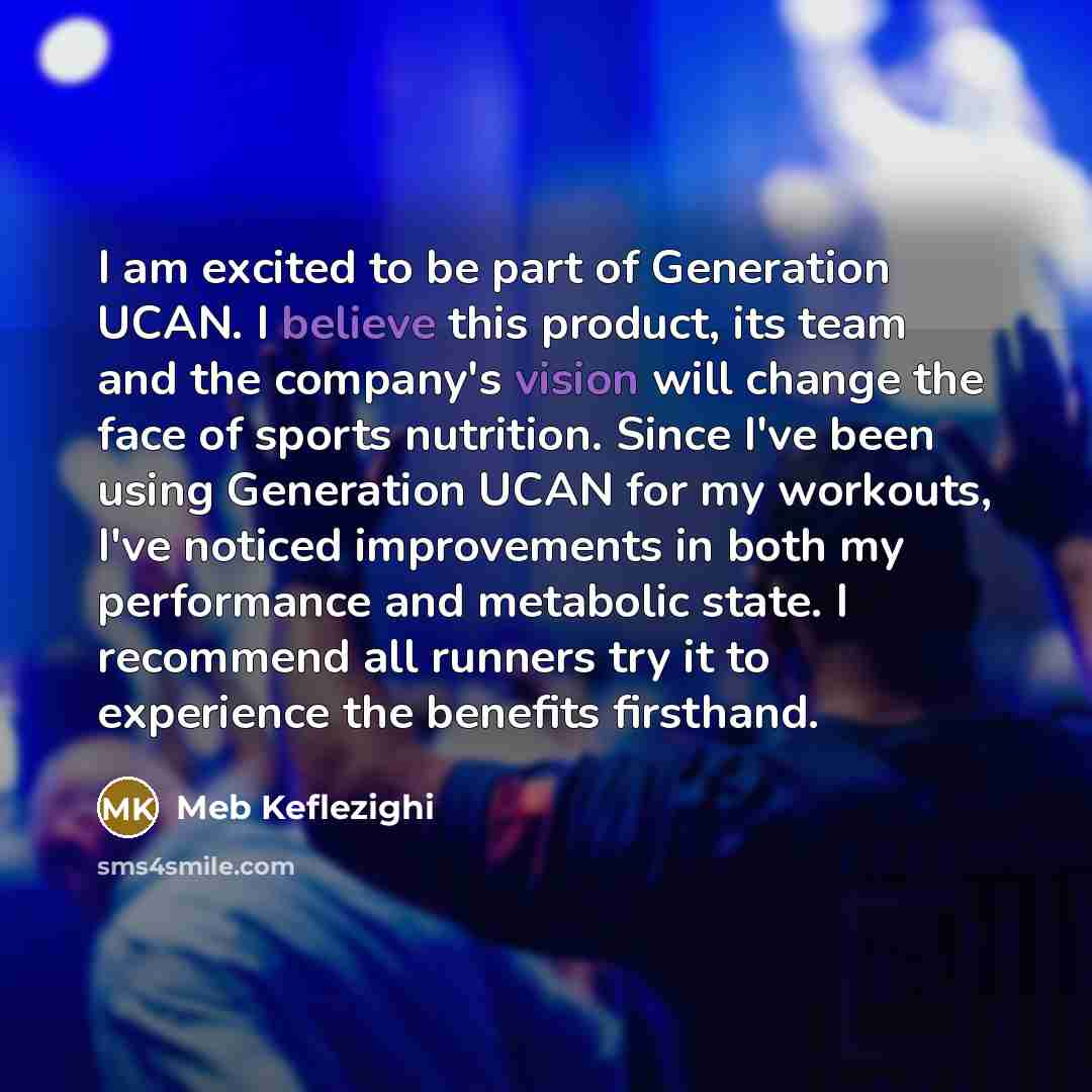 “I am excited to be part of Generation UCAN. I…” quote by Meb Keflezighi