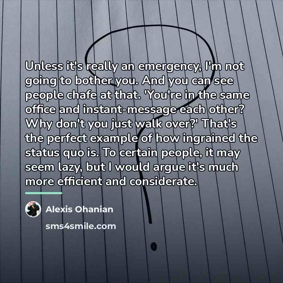 “Unless it's really an emergency, I'm not going to bother…” quote by Alexis Ohanian