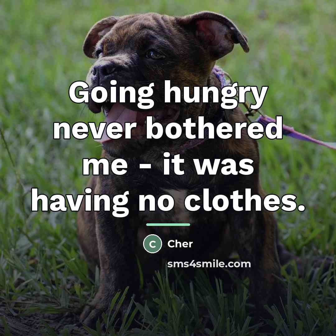 “Going hungry never bothered me - it was having no…” quote by Cher