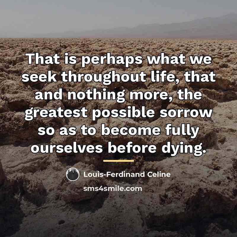 “That is perhaps what we seek throughout life, that and…” quote by Louis-Ferdinand Celine