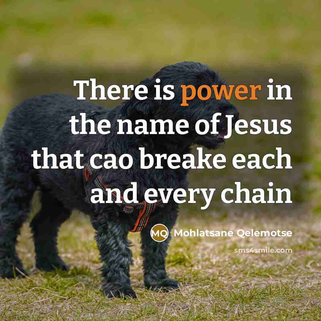 “There is power in the name of Jesus that cao breake each and every chain” quote by Mohlatsane Qelemotse