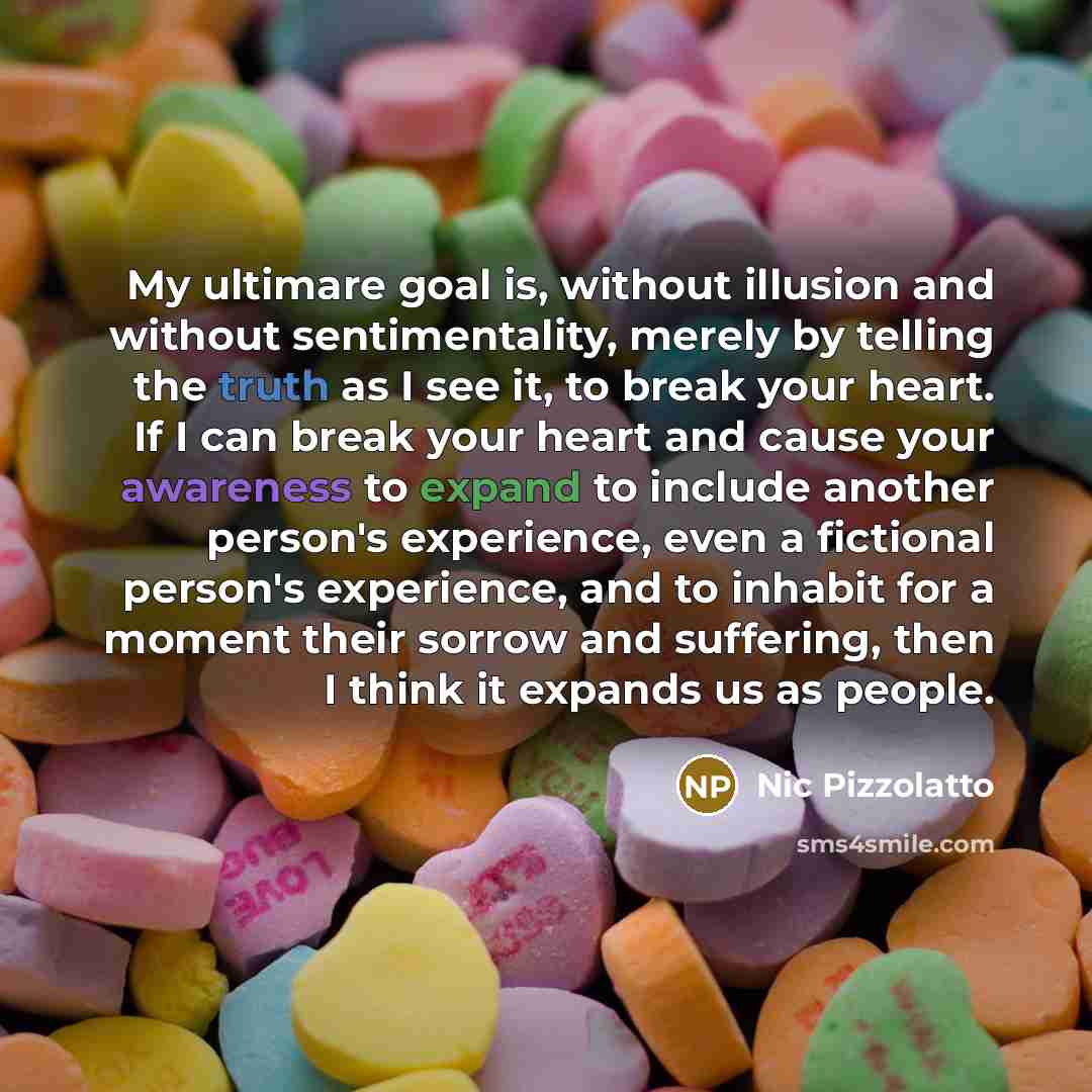 “My ultimare goal is, without illusion and without sentimentality, merely…” quote by Nic Pizzolatto