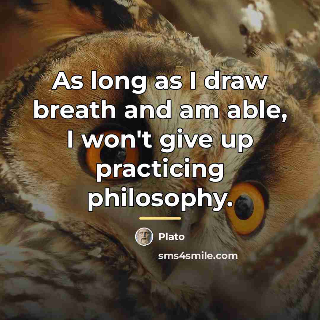 “As long as I draw breath and am able, I…” quote by Plato