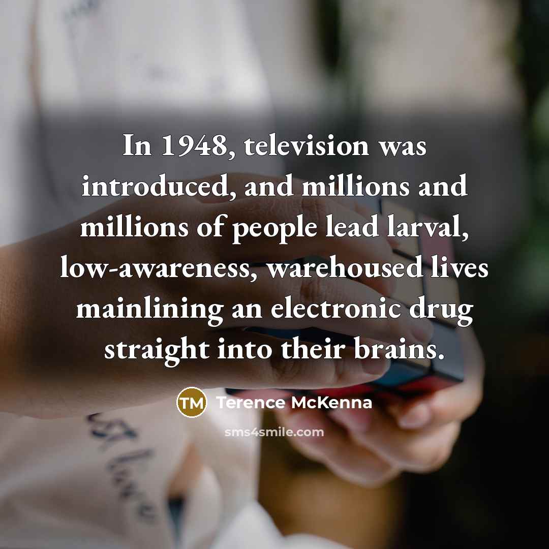 “In 1948, television was introduced, and millions and millions of…” quote by Terence McKenna