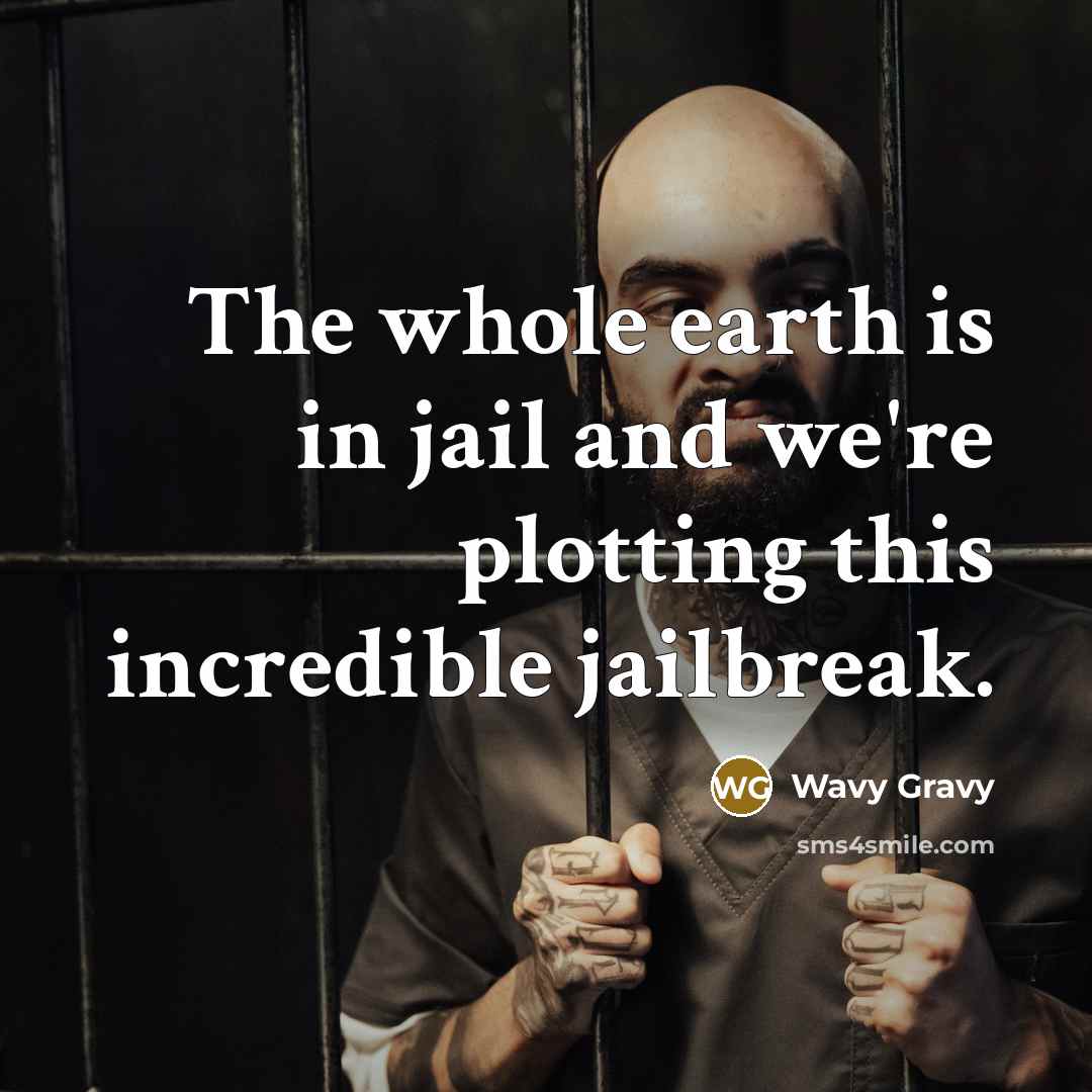 “The whole earth is in jail and we're plotting this…” quote by Wavy Gravy