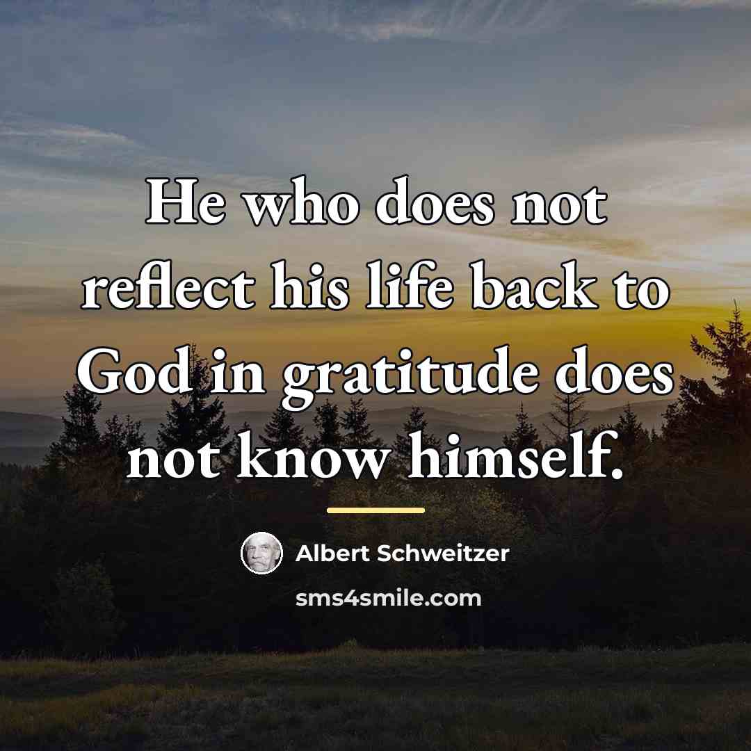 “He who does not reflect his life back to God…” quote by Albert Schweitzer