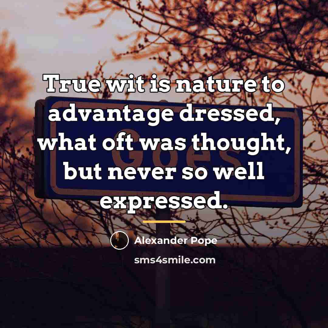 “True wit is nature to advantage dressed, what oft was…” quote by Alexander Pope