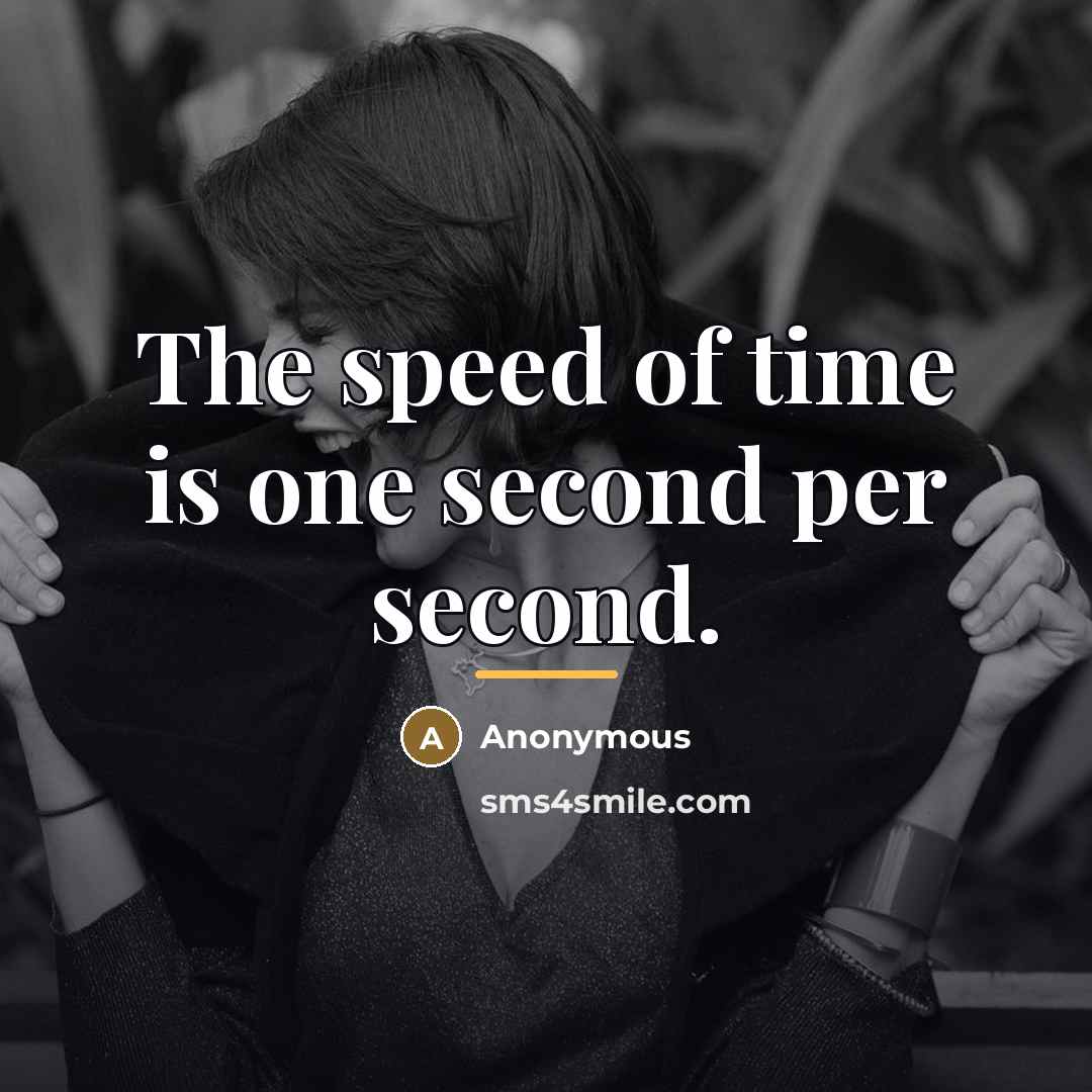 “The speed of time is one second per second.…” quote by Anonymous