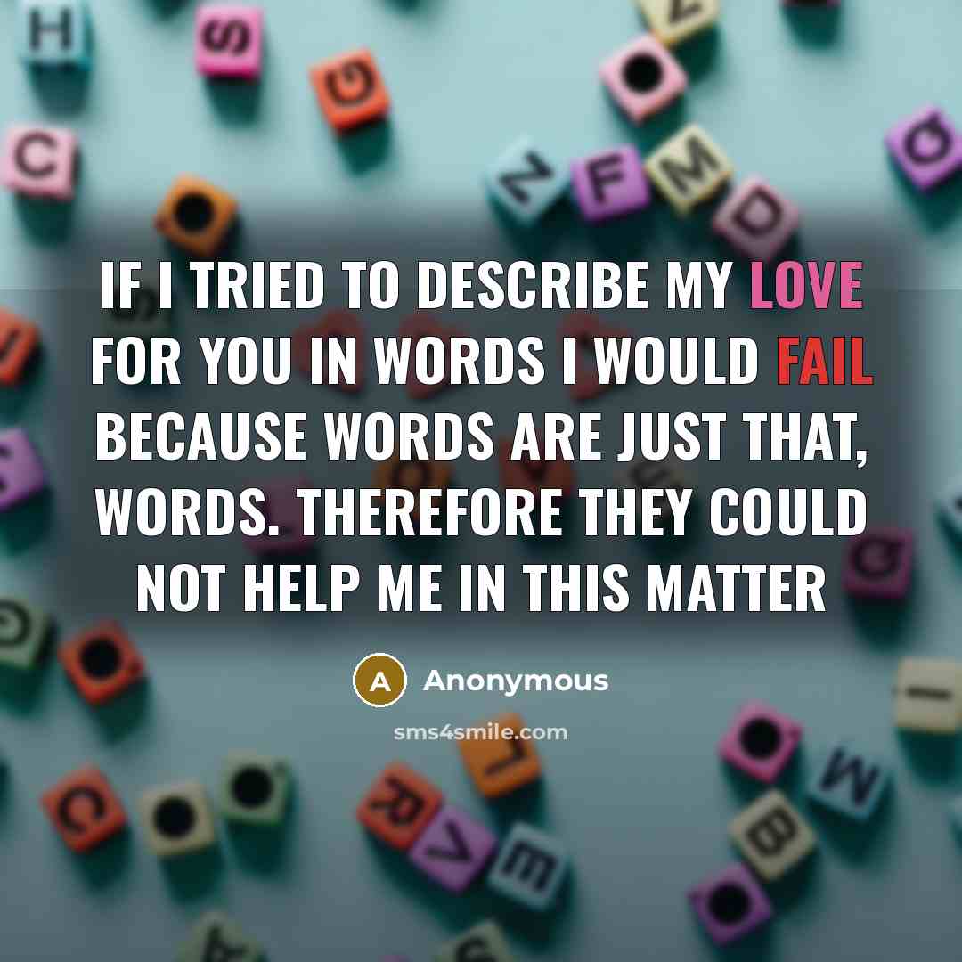 “If I tried to describe my love for you in…” quote by Anonymous