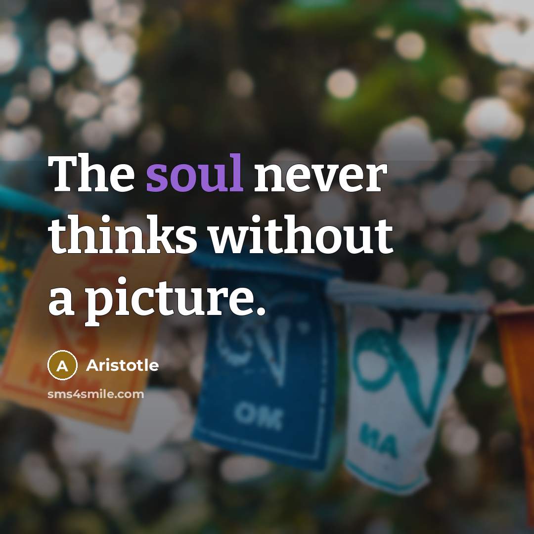 “The soul never thinks without a picture.…” quote by Aristotle