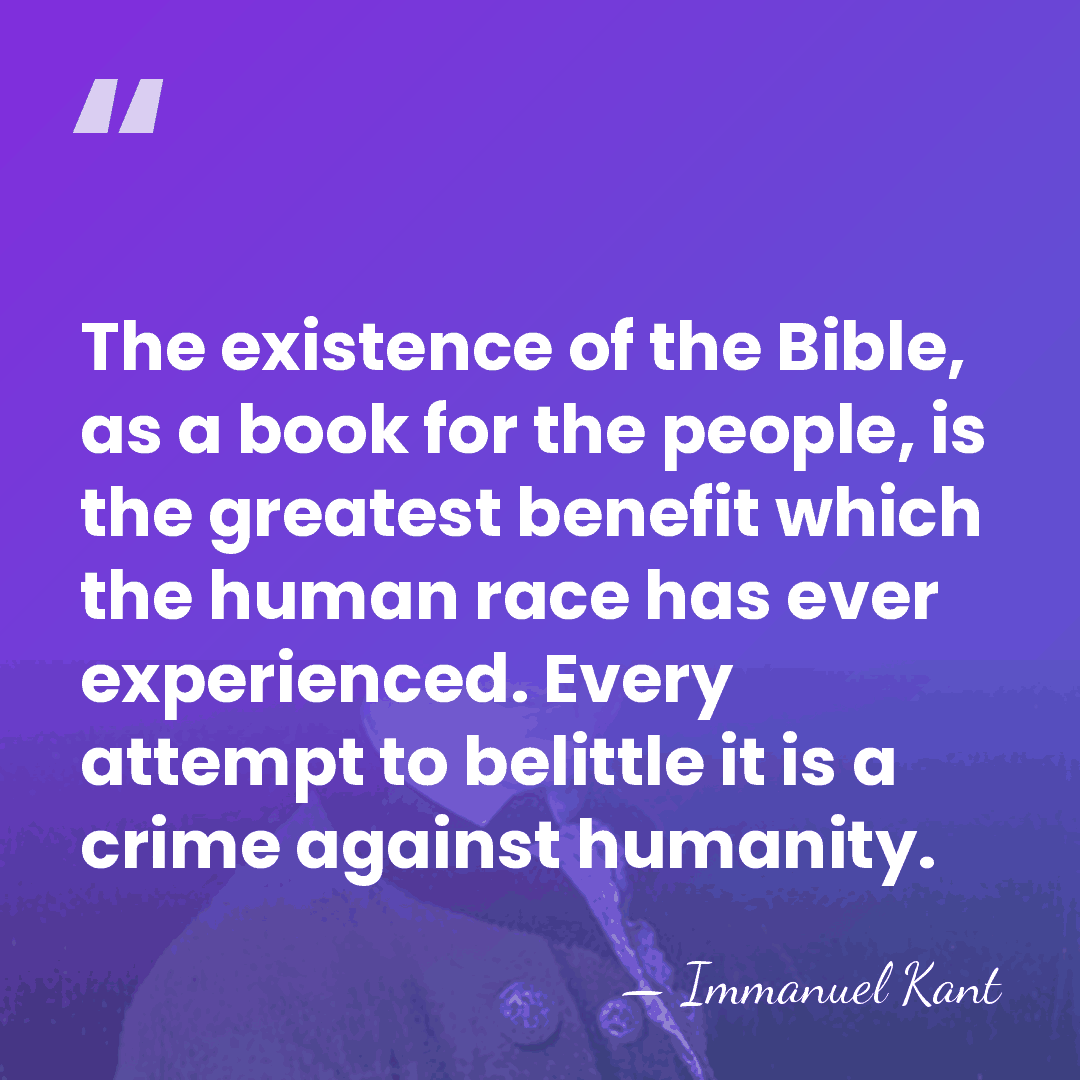 The existence of the Bible, as a book for the people, is&hellip; - Immanuel Kant