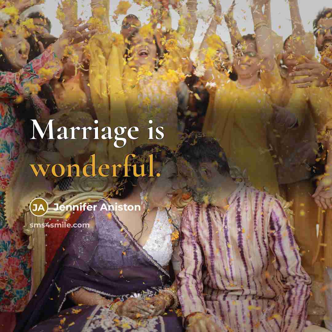 “Marriage is wonderful.…” quote by Jennifer Aniston