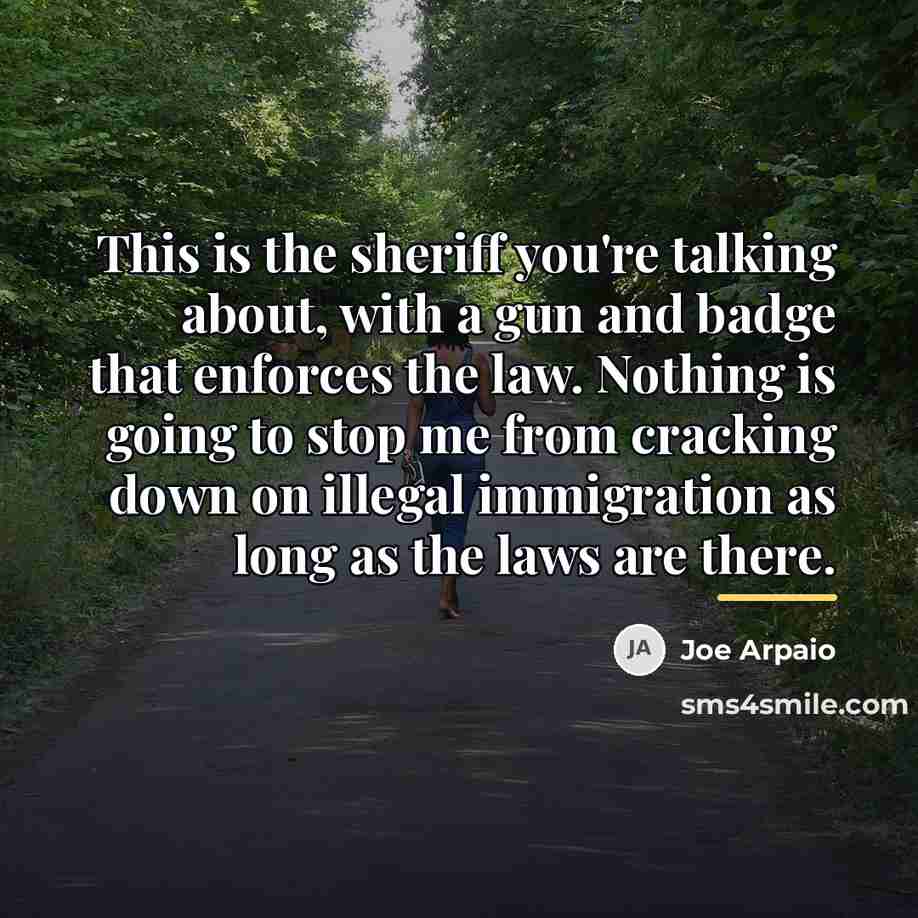 “This is the sheriff you're talking about, with a gun…” quote by Joe Arpaio